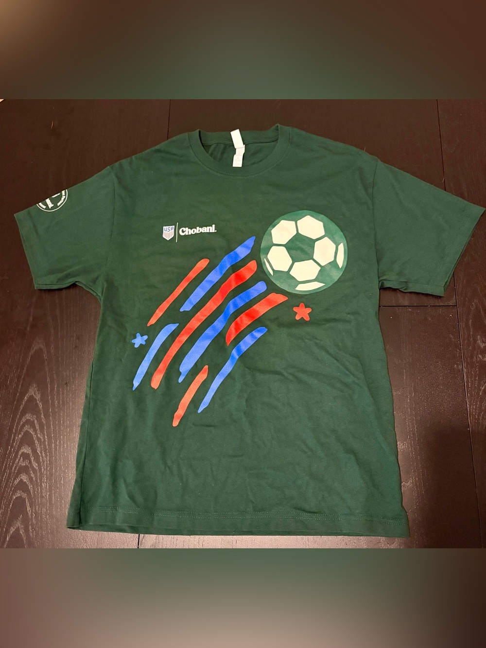 US Soccer Chobani green T shirt